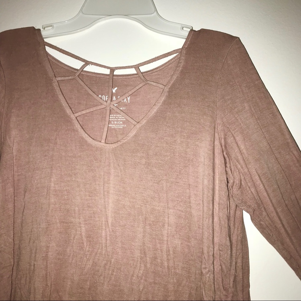 Blush pink caged long sleeve